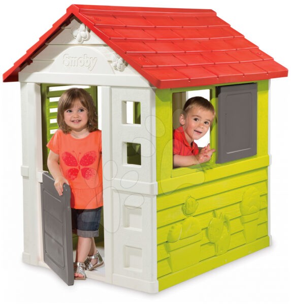 Smoby gyerek házikó Nature 810704 fehér-zöld gyerek játék webáruház - játék rendelés online Kerti játszóházak | Kerti játszóházak gyerekeknek