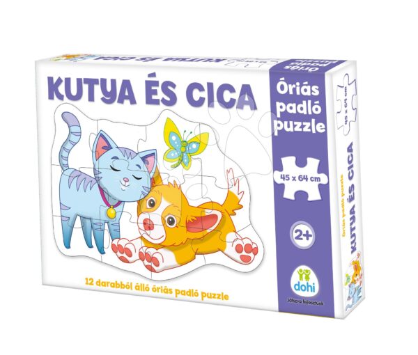 Padló puzzle kutya és cica Dohány óriás 12 drb 24 hó-tól gyerek játék webáruház - játék rendelés online Bébijátékok | Érzékek és motorika fejlesztése   | Bébi puzzle