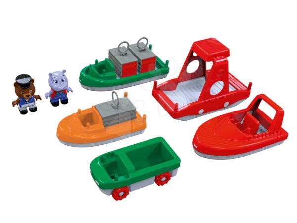 Konténeres hajók és motorcsónakok AquaPlay vízilóval és medvével 7 drb gyerek játék webáruház - játék rendelés online Vízi pályák | Vízi pálya kiegészítők
