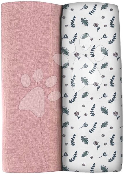 Textil pelenkák pamut muszlinból Bolte 2 Swadlles 120 cm Beaba Old Pink/Floral Campaign 2 darab 0 hó-tól gyerek játék webáruház - játék rendelés online Babakellékek | Pelenkák és pelenkázás | Pelenkák