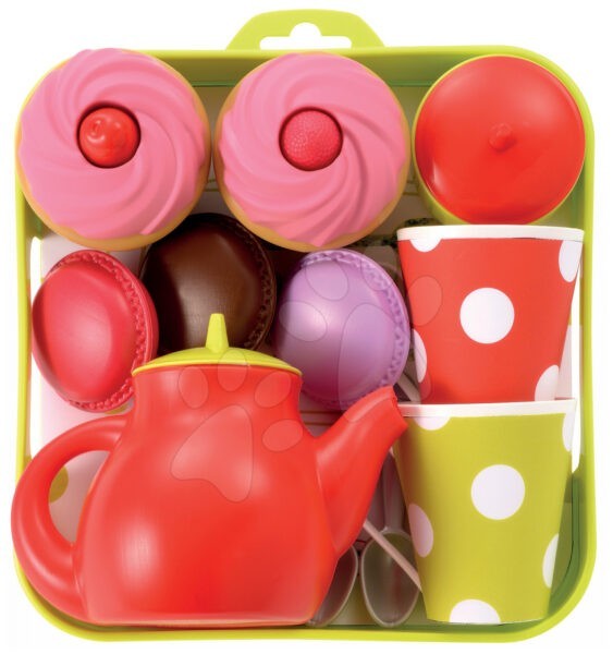 Écoiffier gyermek teáskészlet Cheef Cook 960 piros-zöld gyerek játék webáruház - játék rendelés online Játékkonyhák | Játékkonyha kiegészítők és edények