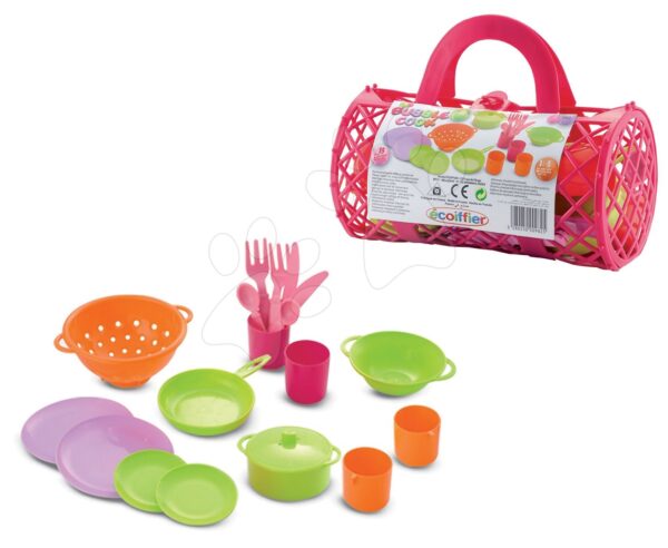 Écoiffier gyermek ebédkészlet Bubble Cook 982 rózsaszín gyerek játék webáruház - játék rendelés online Játékkonyhák | Játékkonyha kiegészítők és edények