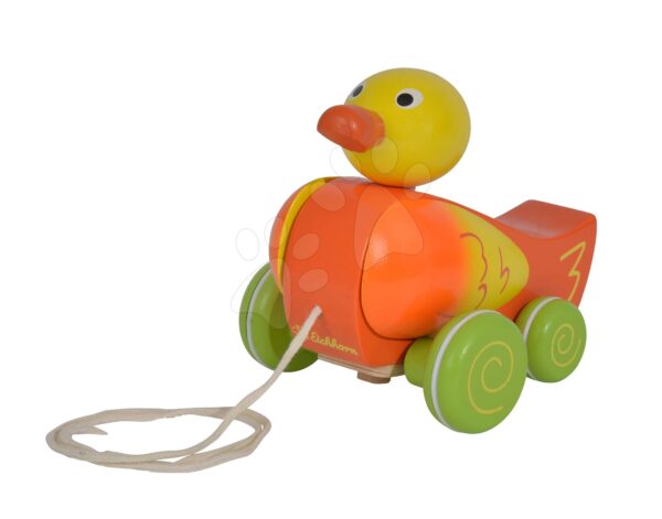 Fa húzható kiskacsa Pull-along Animal Duck Eichhorn hanggal és mozgó részekkel 12 hó-tól gyerek játék webáruház - játék rendelés online Bébijátékok | Érzékek és motorika fejlesztése   | Húzható játékok