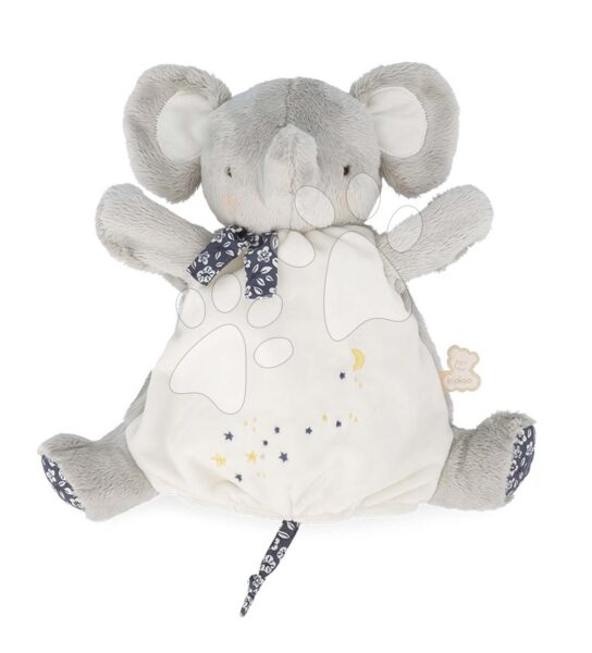 Plüss elefánt kesztyűbáb Elephant Doudou Puppet Petites Chansons Kaloo szürke 24 cm puha plüssből 0 hó-tól gyerek játék webáruház - játék rendelés online Plüssjátékok | Kesztyűbábok