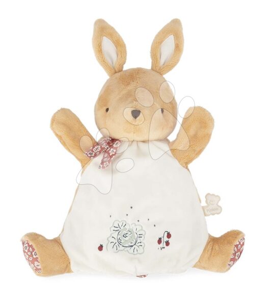 Plüss nyuszi kesztyűbáb Rabbit Doudou Puppet Petites Chansons Kaloo barna 24 cm puha plüssből 0 hó-tól gyerek játék webáruház - játék rendelés online Plüssjátékok | Kesztyűbábok