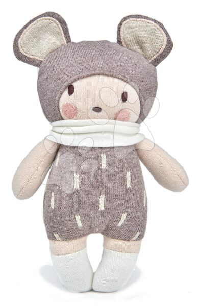 Kötött játékbba szürke Baby Beau Knitted Doll Threadbear 24 cm puha pamutból ajándékcsomagolásban 0 hó-tól gyerek játék webáruház - játék rendelés online Játékbabák gyerekeknek | Játékbabák kislányoknak | Rongybabák