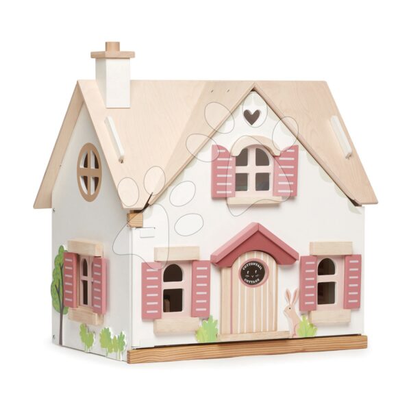 Vidéki fa babaház Cottontail Cottage Tender Leaf Toys 13 részes stílusos retro bútorokkal magassága 48 cm gyerek játék webáruház - játék rendelés online Fa gyerekjátékok | Fa babaházak