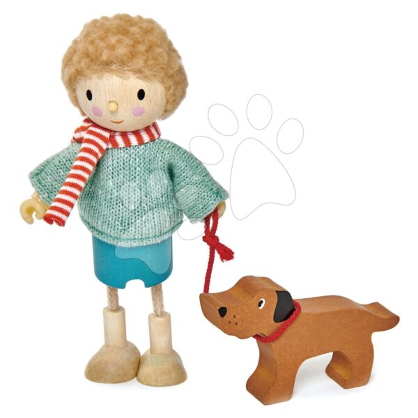 Fa apuka figura kutyussal Mr Goodwood Tender Leaf Toys pulcsiban sétálva gyerek játék webáruház - játék rendelés online Fa gyerekjátékok | Fa babaházak