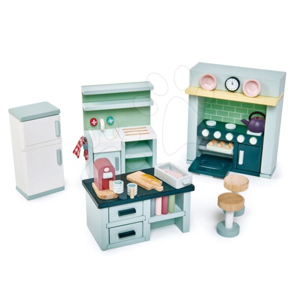 Fa konyhabútor Dovetail Kitchen Set Tender Leaf Toys 6 darabos készlet komplett felszereléssel gyerek játék webáruház - játék rendelés online Fa gyerekjátékok | Fa babaházak