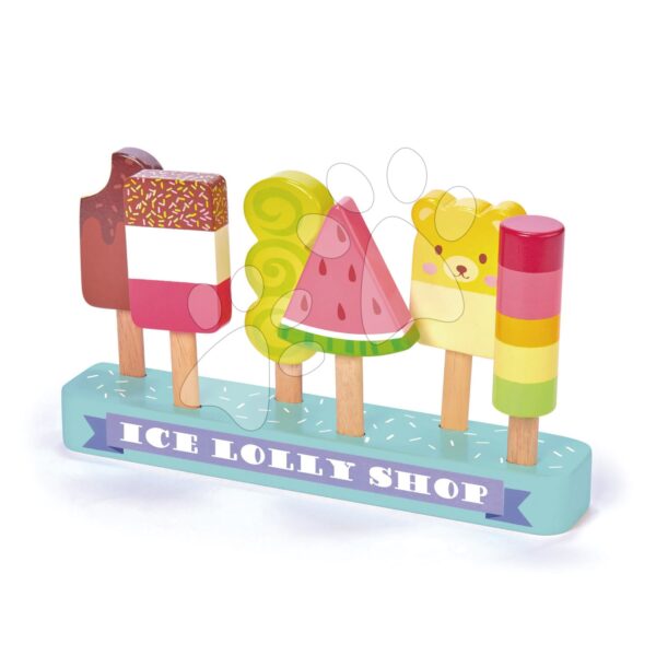Fa jégkrémek Ice Lolly Shop Tender Leaf Toys 6 fajta az állványon gyerek játék webáruház - játék rendelés online Játékkonyhák | Fa játékkonyhák
