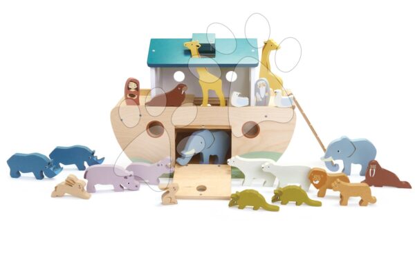 Fa Noé bárkája állatokkal Noah's Wooden Ark Tender Leaf Toys 10 pár állattal gyerek játék webáruház - játék rendelés online Fa gyerekjátékok |  Készségfejlesztő fajátékok