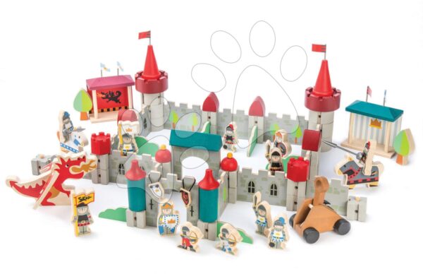 Fa királyi kastély Royal Castel Tender Leaf Toys 100 darabos készlet katonákkal