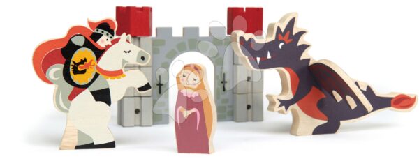 Fa lovag sárkánnyal és hercegnővel Knight and Dragon tales Tender Leaf Toys mesés kastélyban gyerek játék webáruház - játék rendelés online Fa gyerekjátékok | Fa építőjátékok | Fa építőjátékok Tender Leaf