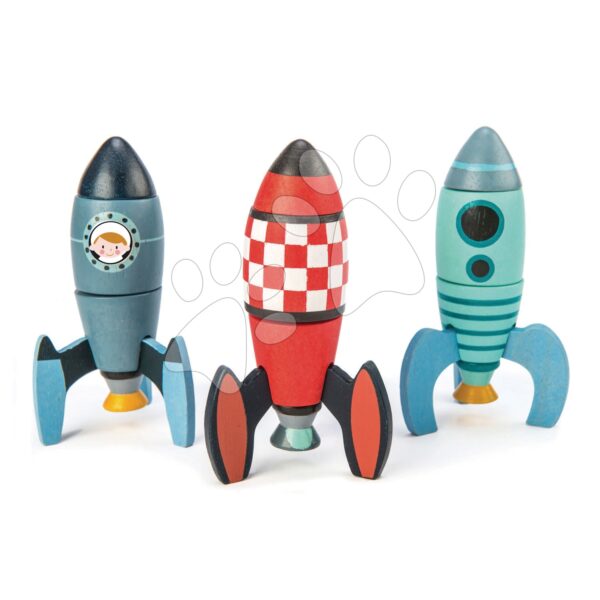 Fa rakéta építőjáték Rocket Construction Tender Leaf Toys kreatív játék