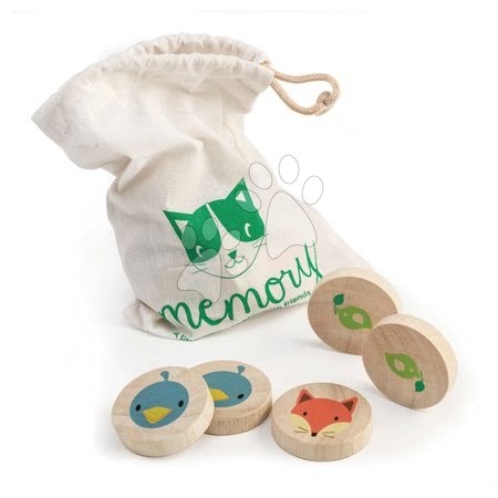 Fa pexeso Clever Cat Memory Tender Leaf Toys 20 korong 10 állatkával 18 hó-tól gyerek játék webáruház - játék rendelés online Fa gyerekjátékok | Fa oktatójátékok