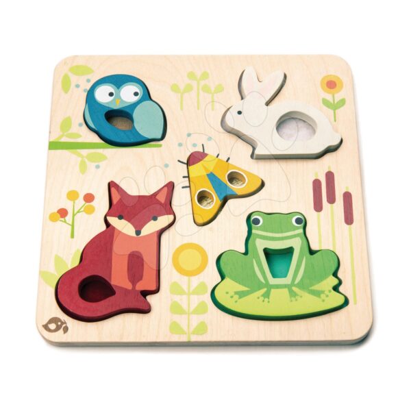 Fa erdei állatok Touchy Feely Animals Tender Leaf Toys 5 ergonomikus alakzat a táblán 18 hó-tól gyerek játék webáruház - játék rendelés online Fa gyerekjátékok | Fa oktatójátékok
