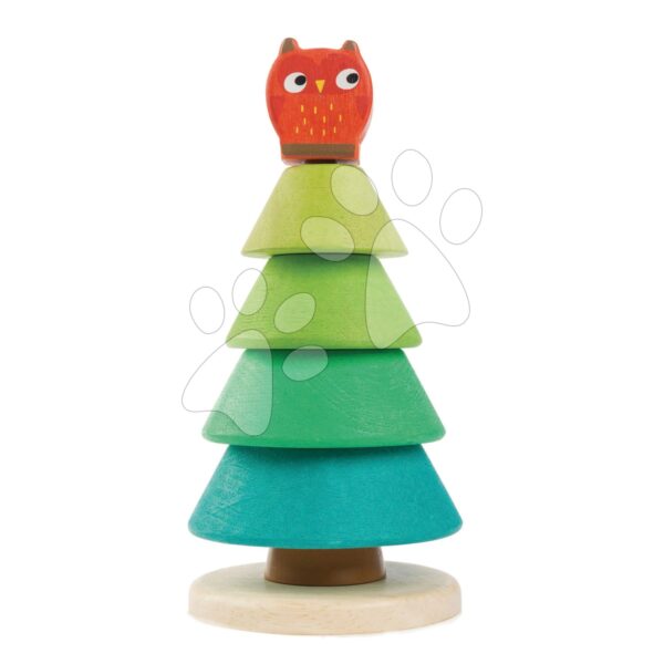 Fa kirakós karácsonyfa bagollyal Stacking Fir Tree Tender Leaf Toys 4 karikával 18 hó-tól gyerek játék webáruház - játék rendelés online Fa gyerekjátékok |  Készségfejlesztő fajátékok