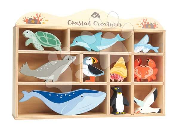 Fa tengeri állatok polcon 10 drb Coastal set Tender Leaf Toys gyerek játék webáruház - játék rendelés online Fa gyerekjátékok |  Készségfejlesztő fajátékok
