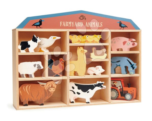 Fa háziállatok polcon 13 drb Faryard set Tender Leaf Toys gyerek játék webáruház - játék rendelés online Fa gyerekjátékok |  Készségfejlesztő fajátékok
