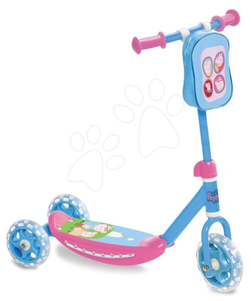 Mondo háromkerekű roller Peppa Pig malacka táskával 28181 rózsaszín-kék gyerek játék webáruház - játék rendelés online Járművek gyerekeknek | Rollerek | Háromkerekű rollerek