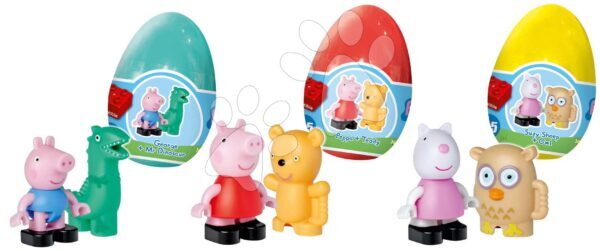 Építőjáték Peppa Pig Funny Eggs XL PlayBig Bloxx BIG tojásban figurákkal - 3 fajta szettben 1