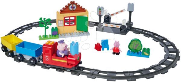 Építőjáték elektronikus Peppa Pig Train Fun PlayBig Bloxx Big vasút hanggal és 2 figurával 55 darab 1