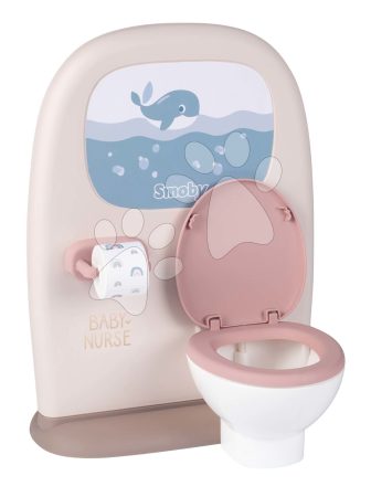 Toalett és fürdőszoba játékbabának Toilets 2in1 Baby Nurse Smoby kétoldalú WC papírral és 3 kiegészítővel a mosdón gyerek játék webáruház - játék rendelés online Játékbabák gyerekeknek | Babaházak