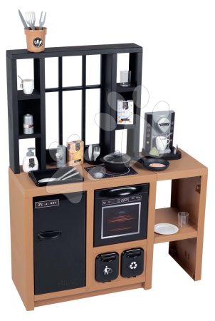 Modern játékkonyha Loft Industrial Kitchen Smoby kávéfőzővel működő készülékekkel és 32 kiegészítővel 50 cm munkafelület gyerek játék webáruház - játék rendelés online Játékkonyhák | Egyszerű játékkonyhák
