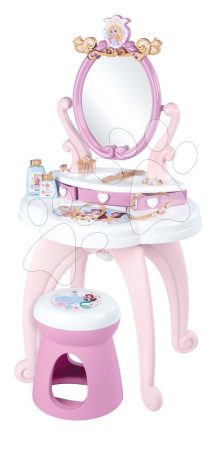 Pipere asztal Disney Princess 2in1 Hairdresser Smoby kisszékkel és 10 kiegészítővel szépítkezéshez 94 cm magas gyerek játék webáruház - játék rendelés online Szerepjátékok | Szépítkezős asztalok | Pipereasztalok gyerekeknek
