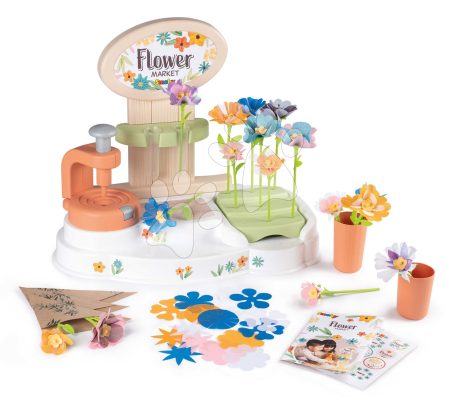 Virágüzlet saját virággyártással Flower Market Smoby különböző textil szirmokból 104 db kiegészítővel gyerek játék webáruház - játék rendelés online Szerepjátékok | Szupermarketek | Szupermarketek gyerekeknek