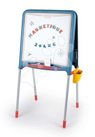 Fém rajztábla krétára és mágnesekre Metal Board Smoby kétoldalas tárolórésszel és 80 kiegészítővel 105 cm magas gyerek játék webáruház - játék rendelés online Kreatív és didaktikus játékok | Tanuló rajztáblák
