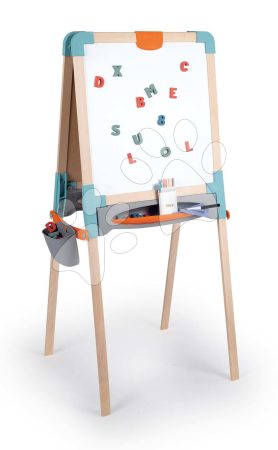 Fa kétoldalú tanulótábla Wooden Board Smoby mágneses/krétára magasságilag állítható összecsukható 80 kiegészítővel gyerek játék webáruház - játék rendelés online Kreatív és didaktikus játékok | Tanuló rajztáblák