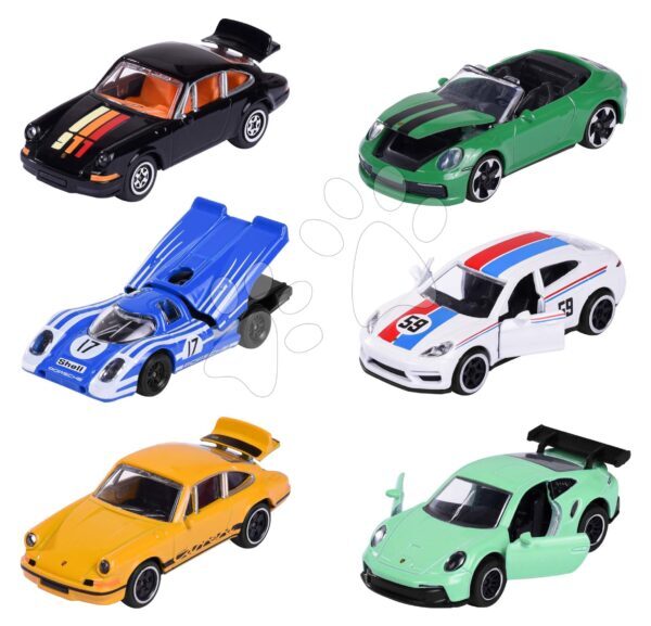 Kisautók Porsche Motorsport Majorette gyűjtőkártyával fém 6 fajta 7
