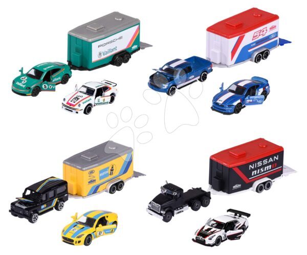 Kisautó pótkocsival Race Trailer Majorette fém nyitható részekkel 19 cm hosszú gyerek játék webáruház - játék rendelés online Játékautók és szimulátorok | Játékautók