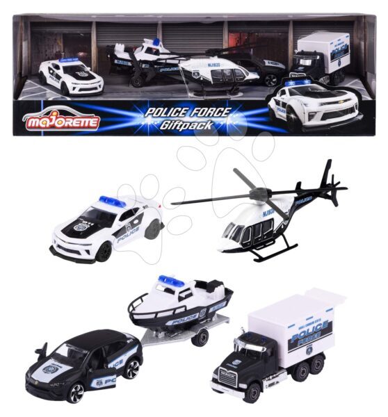 Kisautók rendőrségi járművek Police Force 4 Pieces Giftpack Majorette fém 4 fajta ajándékcsomagolásban 7