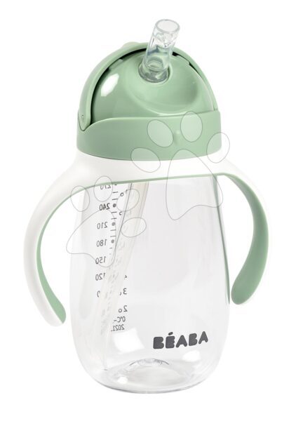 Tanuló ivó palack Bidon Straw Cup Beaba Sage Green 300 ml szívószállal zöld 8 hó-tól BE913533 gyerek játék webáruház - játék rendelés online Babakellékek | Babaetetés és szoptatás | Babaétkezési eszközök  | Gyerek itatópoharak