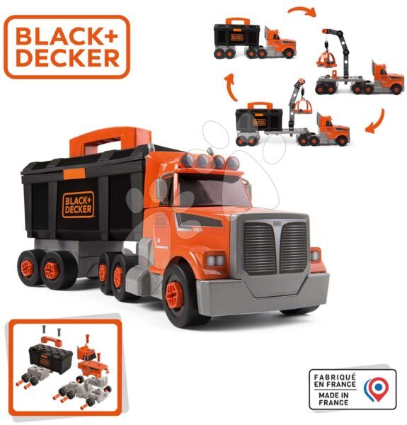 Kamion szerszámos kofferrel Black&Decker Truck Smoby és 60 kiegészétővel és szerszámmal gyerek játék webáruház - játék rendelés online Barkácsolás