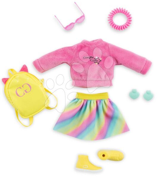 Ruha szett Neon Dressing Room Corolle Girls 28 cm játékbabára 7 kiegészítő 4 évtől gyerek játék webáruház - játék rendelés online Játékbabák gyerekeknek | Játékbaba ruhák