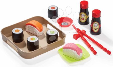 Élelmiszerek tálcán Sushi 100% Chef Écoiffier pálcikákkal és hozzávalókkal 13 darabos 18 hó-tól gyerek játék webáruház - játék rendelés online Játékkonyhák | Játékkonyha kiegészítők és edények