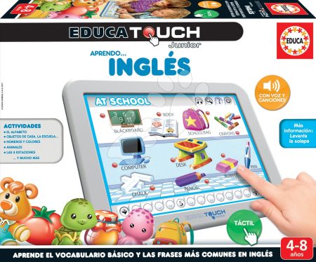 Táblagép elektronikus Junior English Educa Angol szavakkal ismerkedem spanyolul 4 évtől gyerek játék webáruház - játék rendelés online Bébijátékok | Érzékek és motorika fejlesztése   | Interaktív játékok