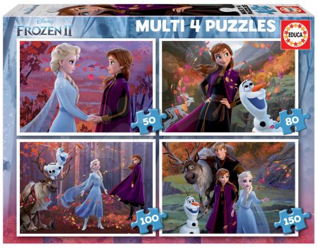 Puzzle Multi 4 Frozen 2 Disney Educa 50-80-100-150 darabos 5 évtől gyerek játék webáruház - játék rendelés online Puzzle és társasjátékok | Gyerek puzzle | Progresszív gyerek puzzle