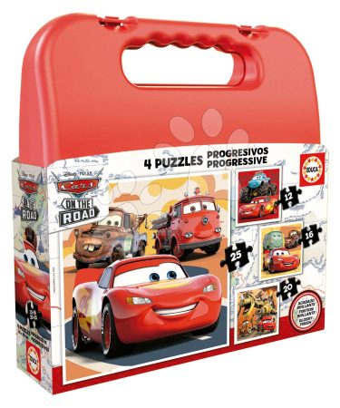 Puzzle Cars Disney Progressive Educa 12-16-20-25 darabos kofferben gyerek játék webáruház - játék rendelés online Puzzle és társasjátékok | Gyerek puzzle | Progresszív gyerek puzzle