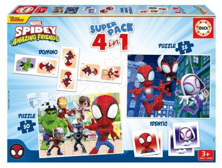 Superpack 4in1 Spidey and his amazing friends Educa domino pexeso és puzzle 25 és 50 darabos gyerek játék webáruház - játék rendelés online Puzzle és társasjátékok | Gyerek puzzle | Progresszív gyerek puzzle
