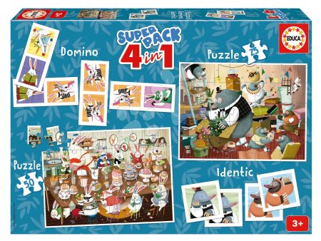 Superpack 4in1 Forest Tales by Kasandra Educa domino pexeso és puzzle 25 és 50 darabos gyerek játék webáruház - játék rendelés online Puzzle és társasjátékok | Gyerek puzzle | Progresszív gyerek puzzle