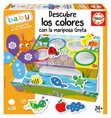 Oktatójáték legkisebbeknek Discover the colours with the Butterfly Greta Educa Állatokkal tanuljuk a színeket 24 hó-tól gyerek játék webáruház - játék rendelés online Bébijátékok | Érzékek és motorika fejlesztése   | Bébi puzzle