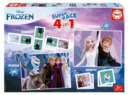 Superpack 4in1 Frozen Educa domino pexeso és puzzle 25 és 50 darabos gyerek játék webáruház - játék rendelés online Puzzle és társasjátékok | Gyerek puzzle | Progresszív gyerek puzzle