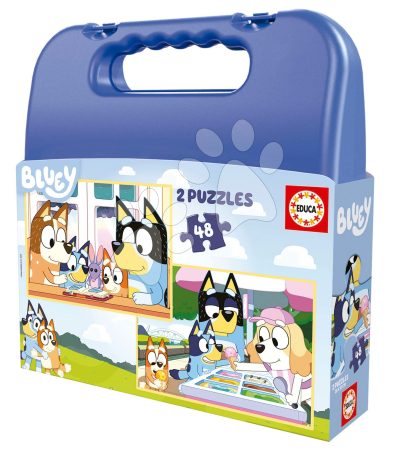 Puzzle Bluey Educa 2x48 darabos kofferben 4 évtől gyerek játék webáruház - játék rendelés online Puzzle és társasjátékok | Gyerek puzzle | Gyerek puzzle 8 - 99 darabos