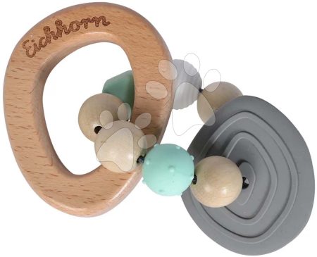 Fa csörgő Baby Pure Grasping Toy Eichhorn szilikon karikával 3 hó-tól gyerek játék webáruház - játék rendelés online Bébijátékok | Csörgők és rágókák