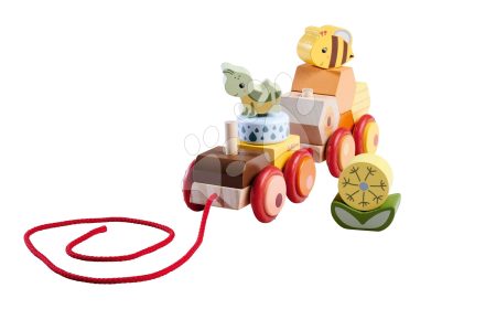 Fa húzható kisvonat Train Pull Allong Eichhorn szöcskével és méhecskével 12 hó-tól EH6810 gyerek játék webáruház - játék rendelés online Fa gyerekjátékok |  Készségfejlesztő fajátékok