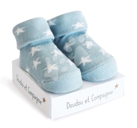 Zokni újszülött részére Birth Socks Doudou et Compagnie kék lágy mintásd 0-6 hó gyerek játék webáruház - játék rendelés online Babakellékek | Babaruházat